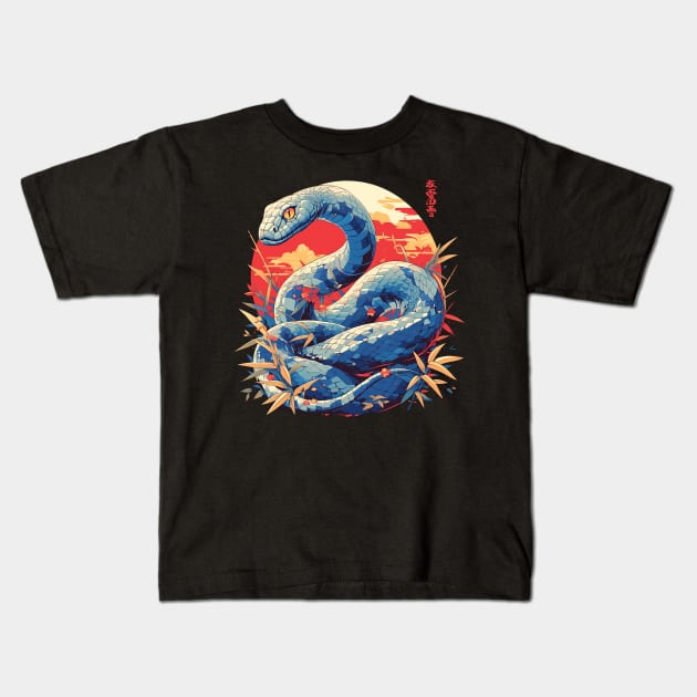 snake Kids T-Shirt by peterdoraki